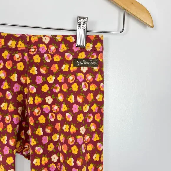 Matilda Jane Floral Striped Pattern Magician Ruffle Benny’s Leggings Size Girl 8 - Picture 3 of 7